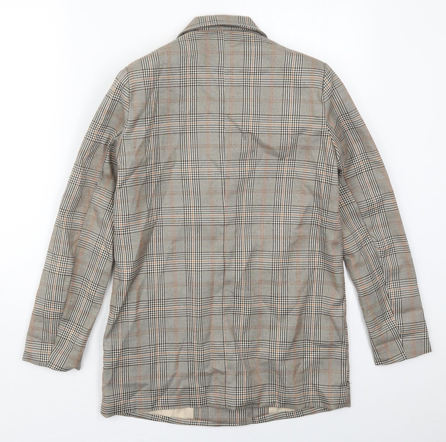 Urban Threads Womens Beige Check Polyester Jacket Suit Jacket Size 6