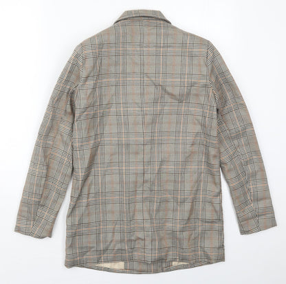 Urban Threads Womens Beige Check Polyester Jacket Suit Jacket Size 6