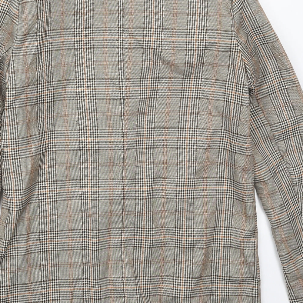 Urban Threads Womens Beige Check Polyester Jacket Suit Jacket Size 6
