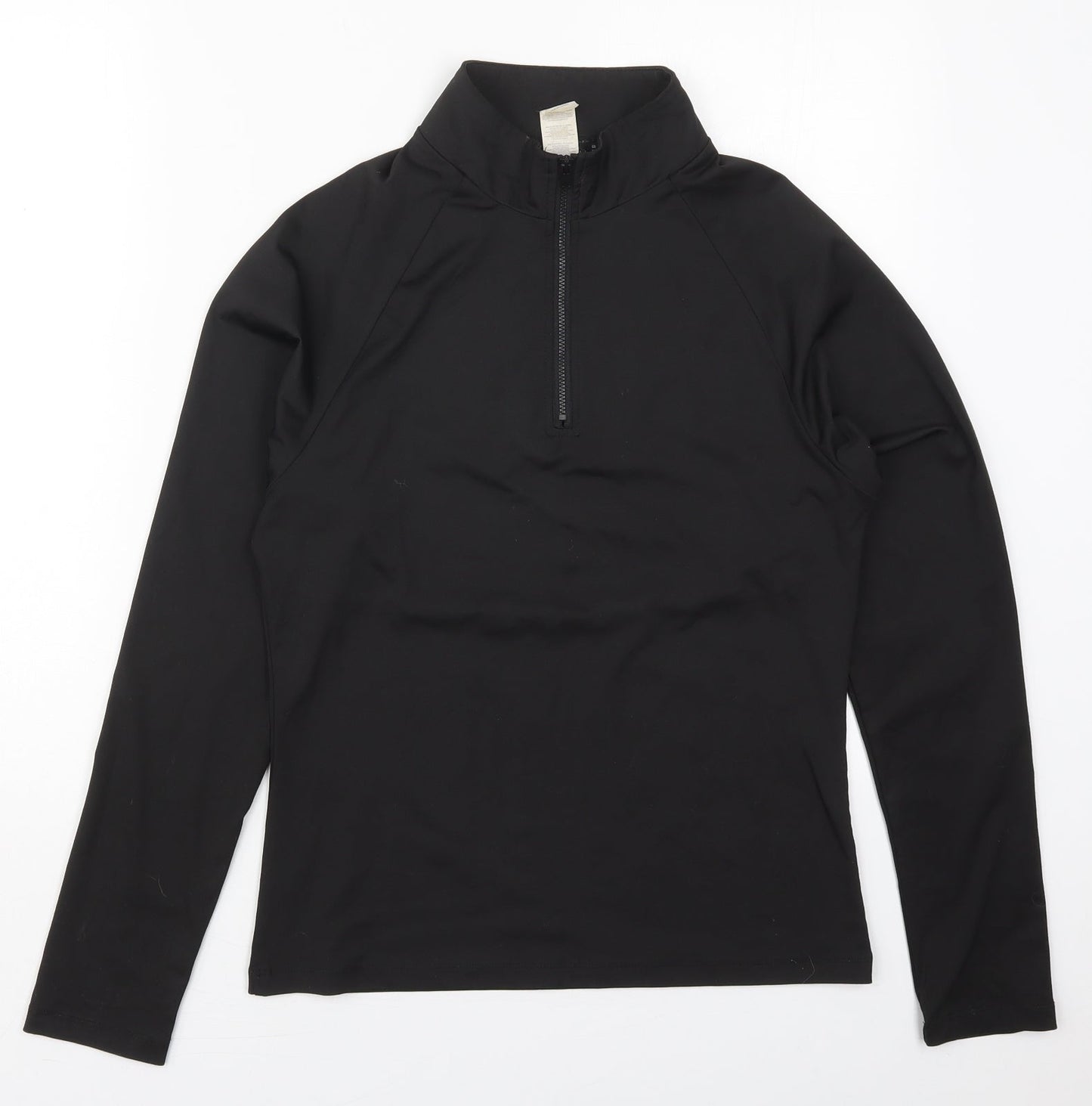 PRETTYLITTLETHING Womens Black  Polyester Pullover Sweatshirt Size 12  Zip
