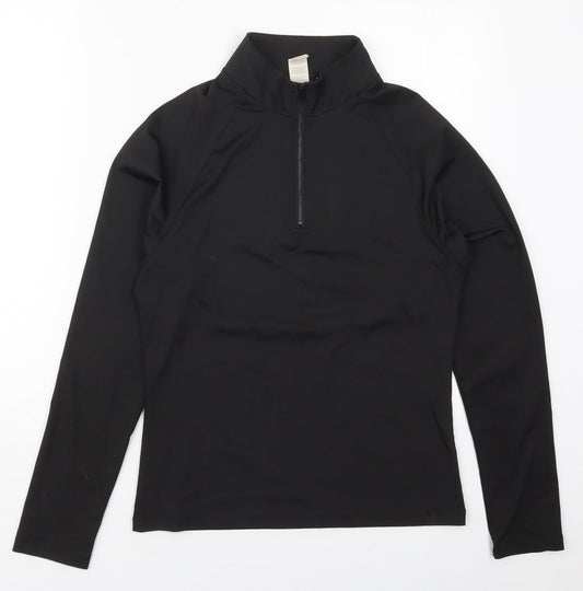 PRETTYLITTLETHING Womens Black  Polyester Pullover Sweatshirt Size 12  Zip