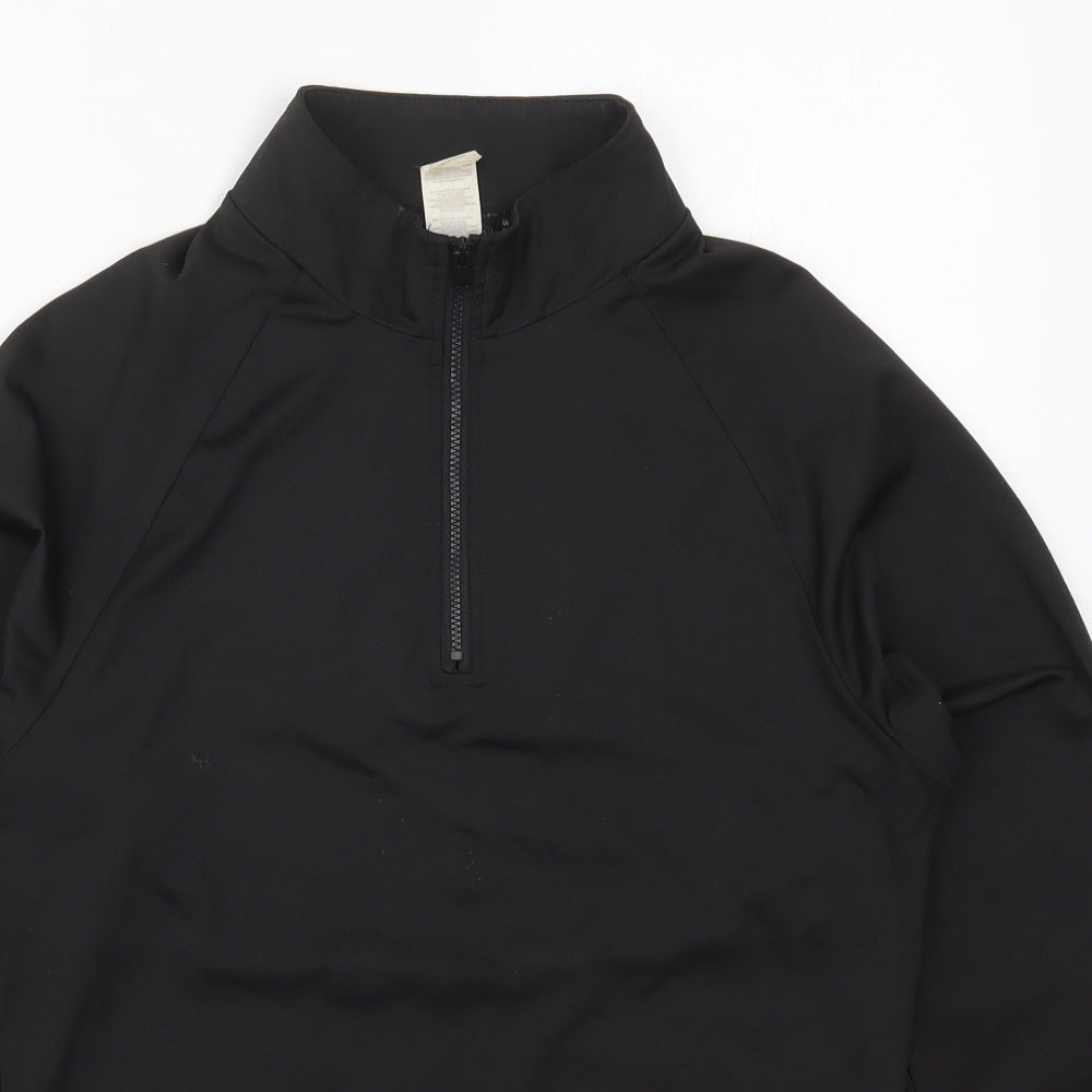 PRETTYLITTLETHING Womens Black  Polyester Pullover Sweatshirt Size 12  Zip