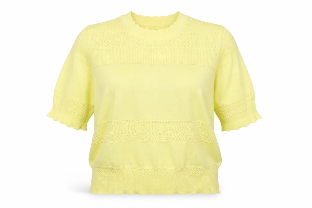Marks & Spencer Womens Yellow Collared  Viscose Pullover Jumper Size 14