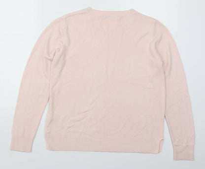 Preloved Marks and Spencer Womens Pink Crew Neck  Acrylic Pullover Jumper Size 14 - Back