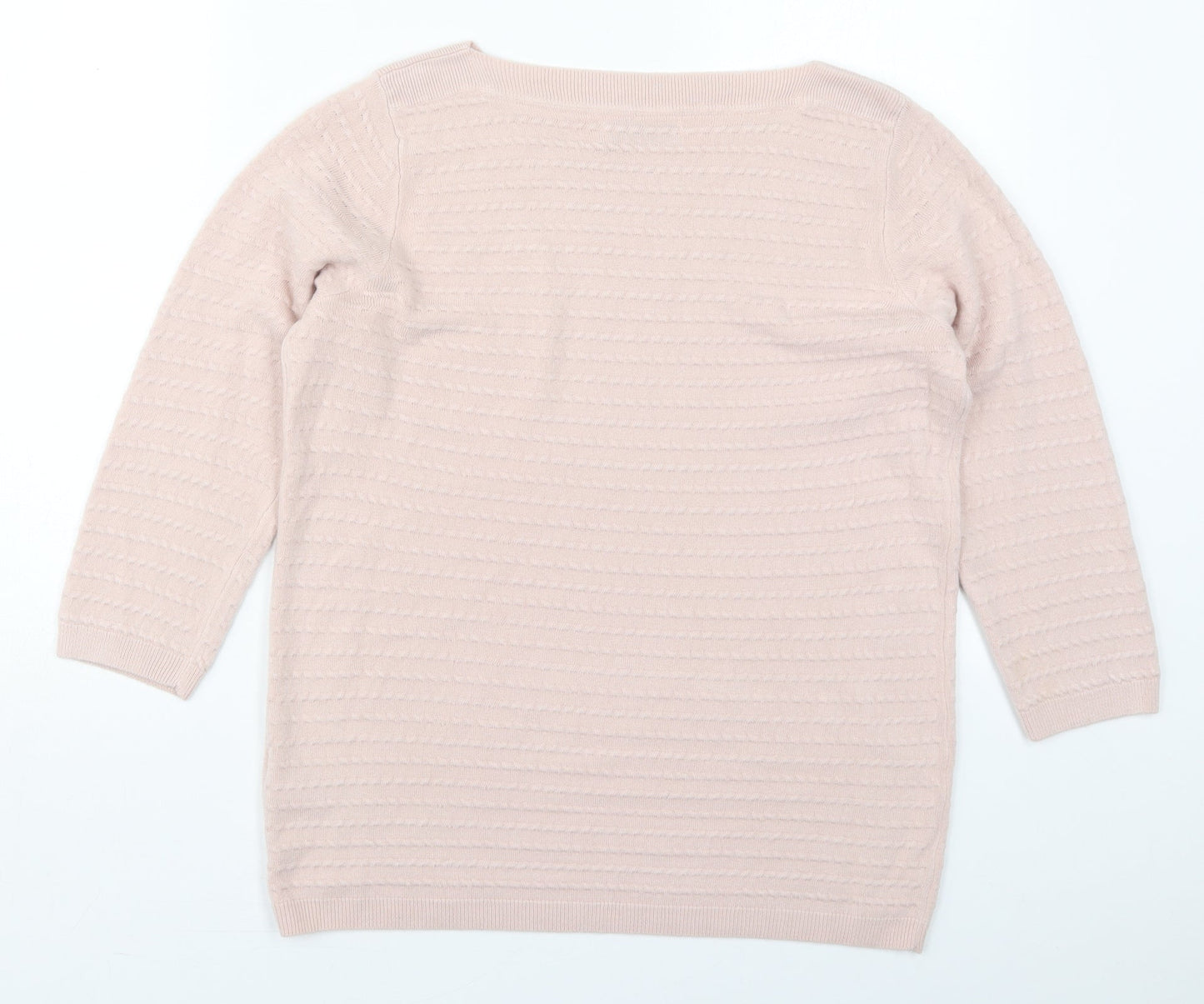 Marks and Spencer Womens Pink Boat Neck  Acrylic Pullover Jumper Size 14