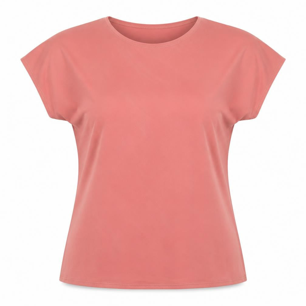 Saloos Womens Pink  Polyester Basic T-Shirt Size 12 Crew Neck