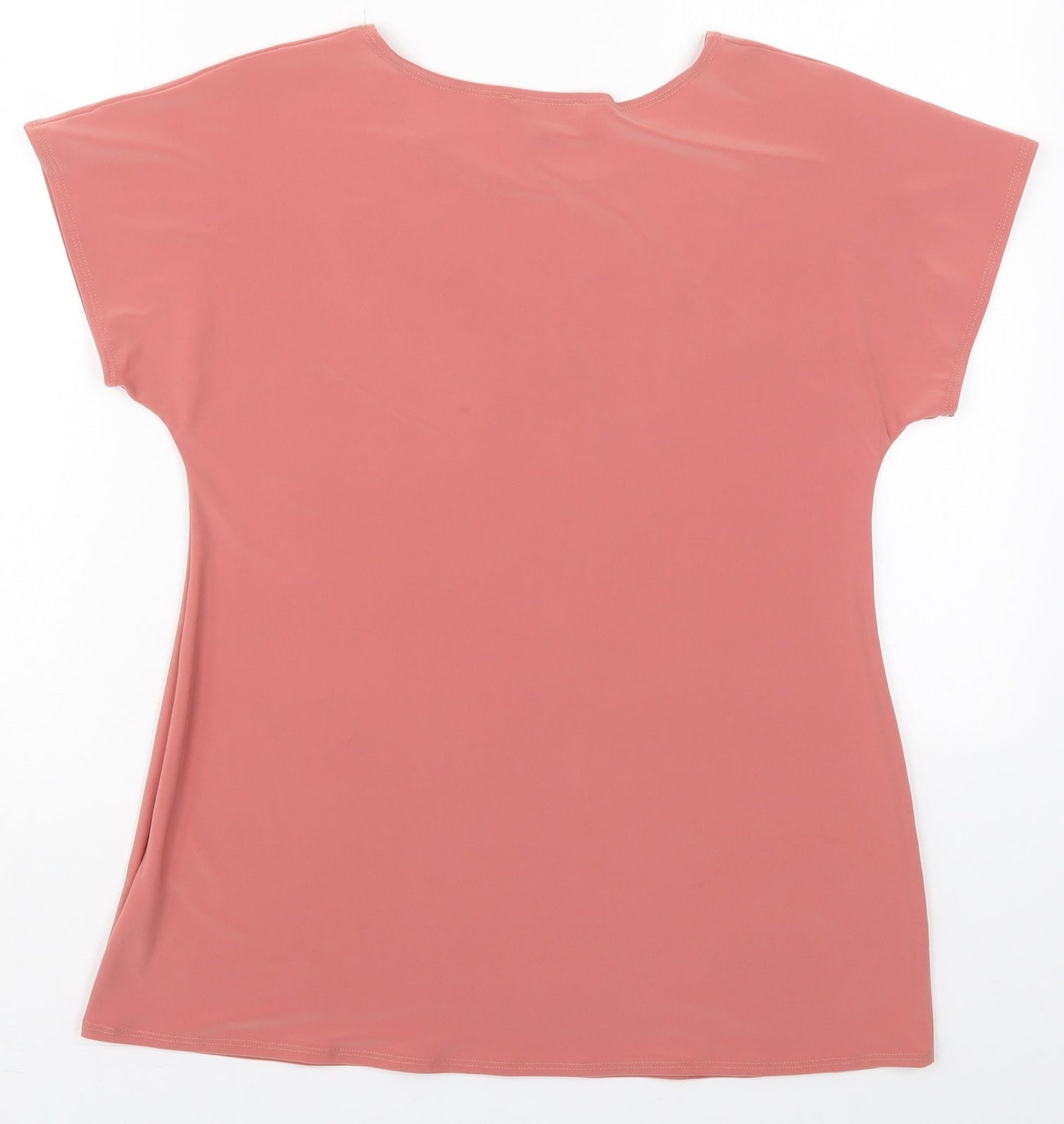 Saloos Womens Pink  Polyester Basic T-Shirt Size 12 Crew Neck