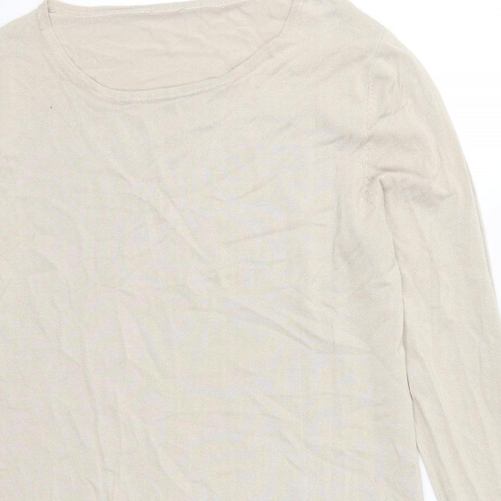 Avon Womens Beige Round Neck  Viscose Pullover Jumper Size 16