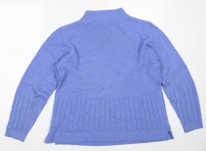 Preloved EWM Womens Blue Round Neck  Acrylic Pullover Jumper Size 14   - Size14-16 - Back
