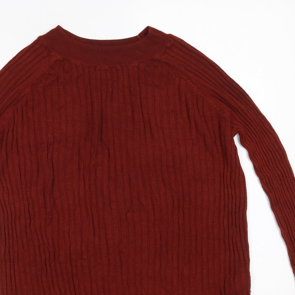Matalan Womens Brown Round Neck  Viscose Pullover Jumper Size 12
