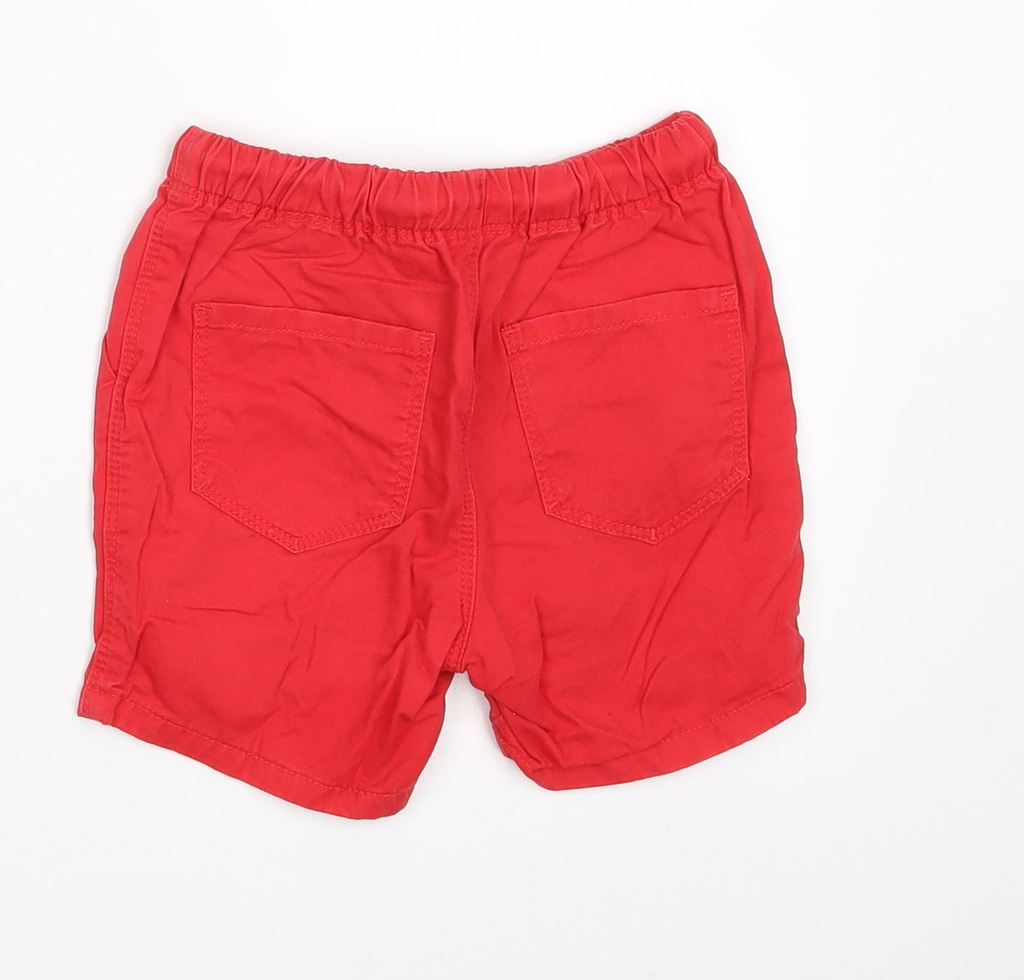 NEXT Boys Red  100% Cotton Chino Shorts Size 2 Years  Regular Drawstring
