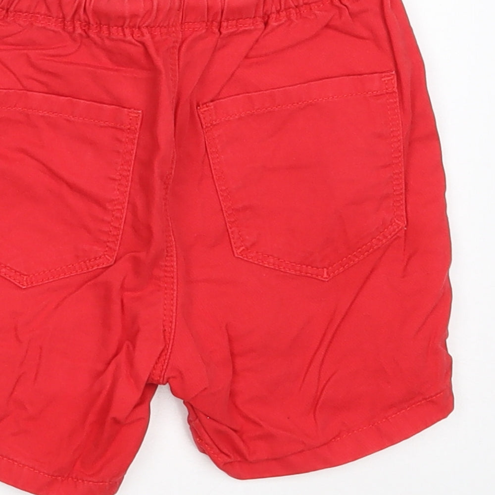 NEXT Boys Red  100% Cotton Chino Shorts Size 2 Years  Regular Drawstring