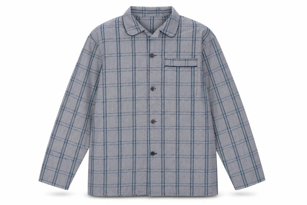 Marks & Spencer Mens Grey Check Polyester  Button-Up Size XL V-Neck Button