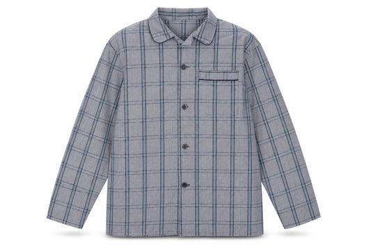 Marks & Spencer Mens Grey Check Polyester  Button-Up Size XL V-Neck Button