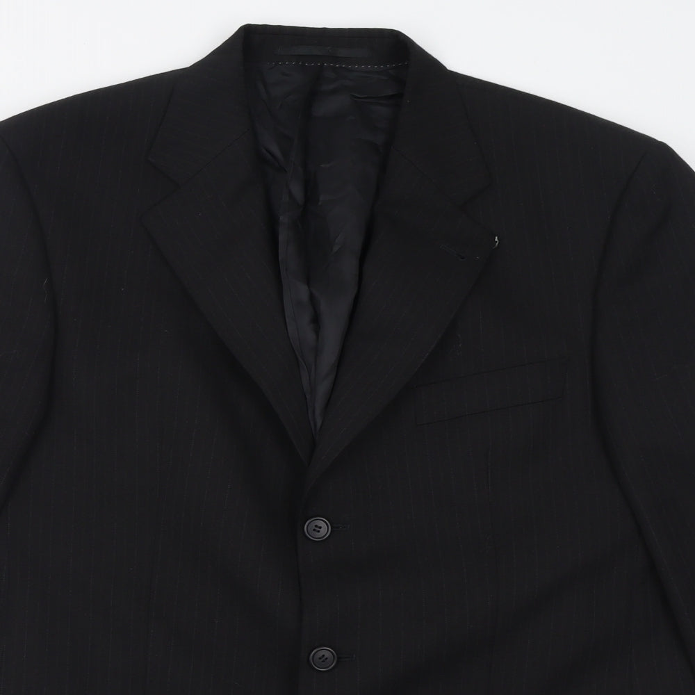 Baumer Mens Black  Polyester Jacket Blazer Size 36