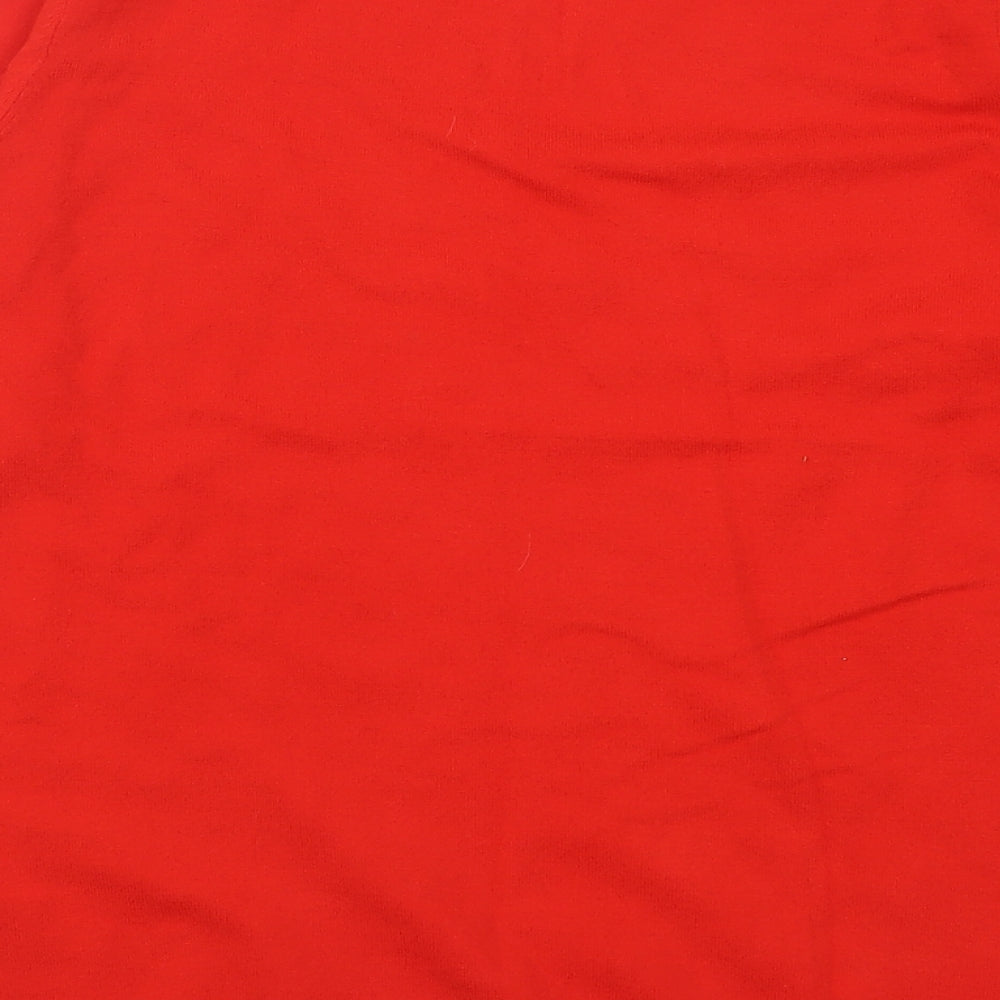 F&F Womens Red Crew Neck  Viscose Pullover Jumper Size 12