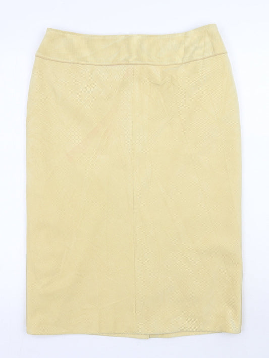 Gelco Womens Yellow  Polyester A-Line Skirt Size 14   Zip
