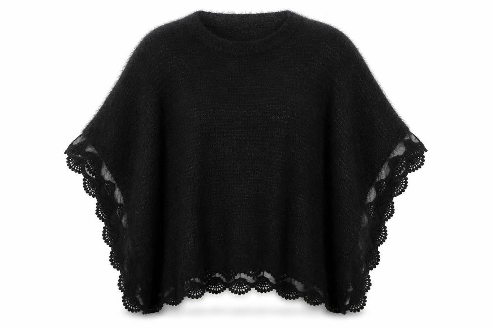 Vouley Vous Womens Black Round Neck  Acrylic Pullover Jumper Size M