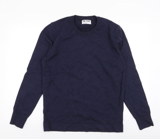 Paul Galvin Mens Blue Round Neck  Acrylic Pullover Jumper Size M