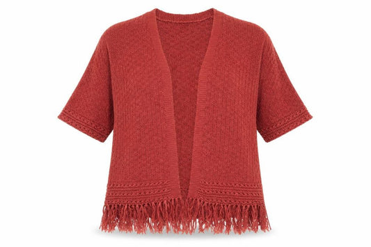 Isle Collection Womens Orange V-Neck  Acrylic Cardigan Jumper Size M