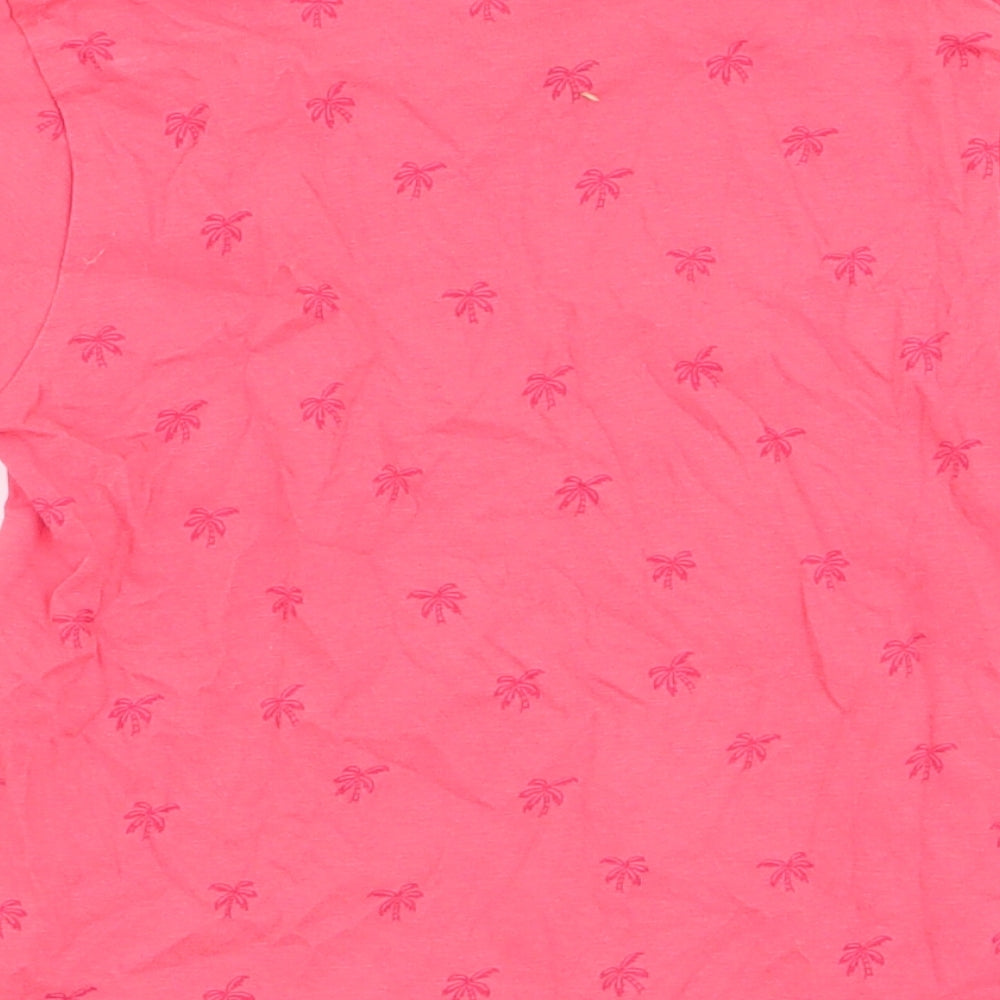Primark Boys Pink  Polyester Jersey T-Shirt Size 2-3 Years Round Neck Pullover - Palm Trees