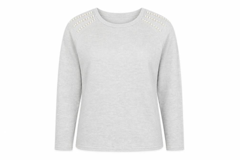Geaorge Womens Grey Crew Neck  Viscose Pullover Jumper Size M