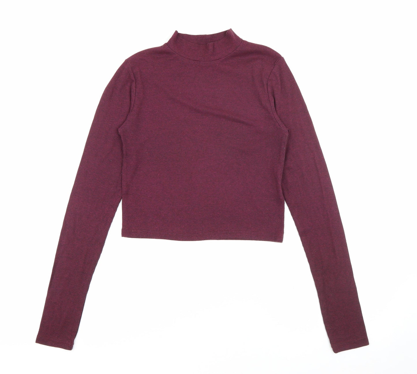 H&M Womens Purple High Neck  Polyester Pullover Jumper Size S