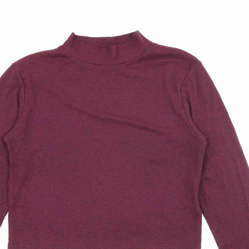 H&M Womens Purple High Neck  Polyester Pullover Jumper Size S