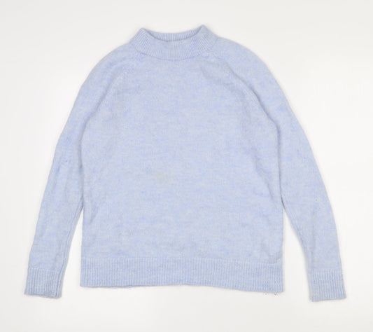 H&M Womens Blue Round Neck  Polyamide Pullover Jumper Size 8