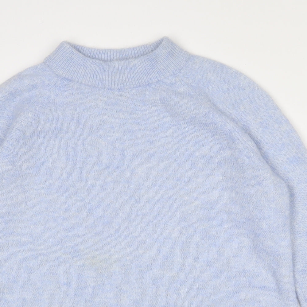 H&M Womens Blue Round Neck  Polyamide Pullover Jumper Size 8
