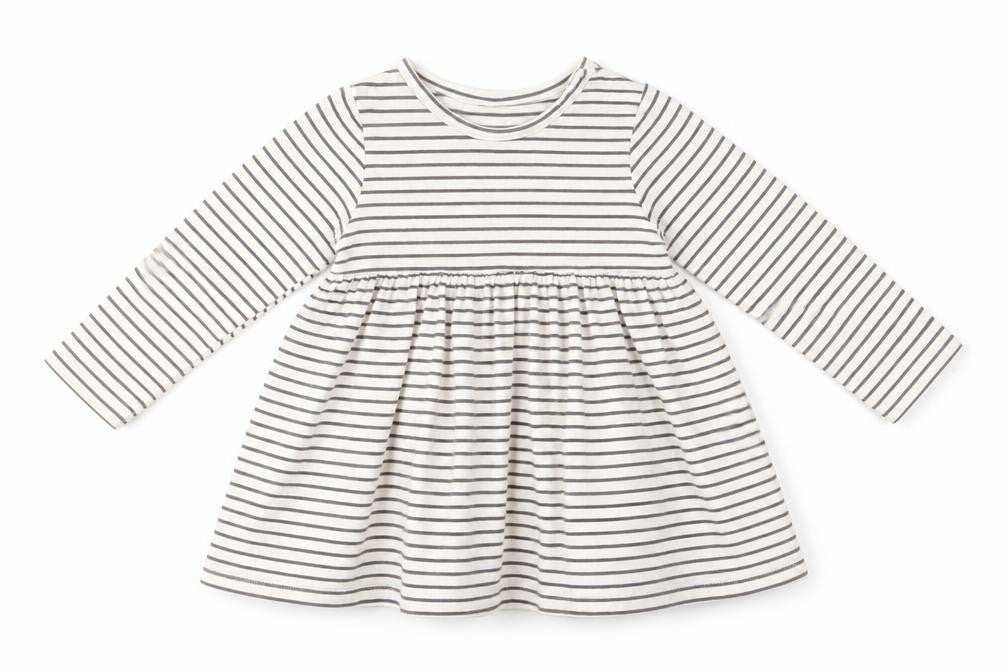 Marks & Spencer Baby White Striped Cotton Fit & Flare  Size 12-18 Months  Crew Neck Pullover