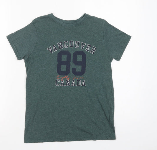 Primark Girls Green  Cotton Pullover T-Shirt Size 9-10 Years Crew Neck Pullover - Canada