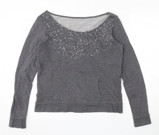 Woolworths Womens Grey  100% Cotton Pullover Sweatshirt Size M  Pullover