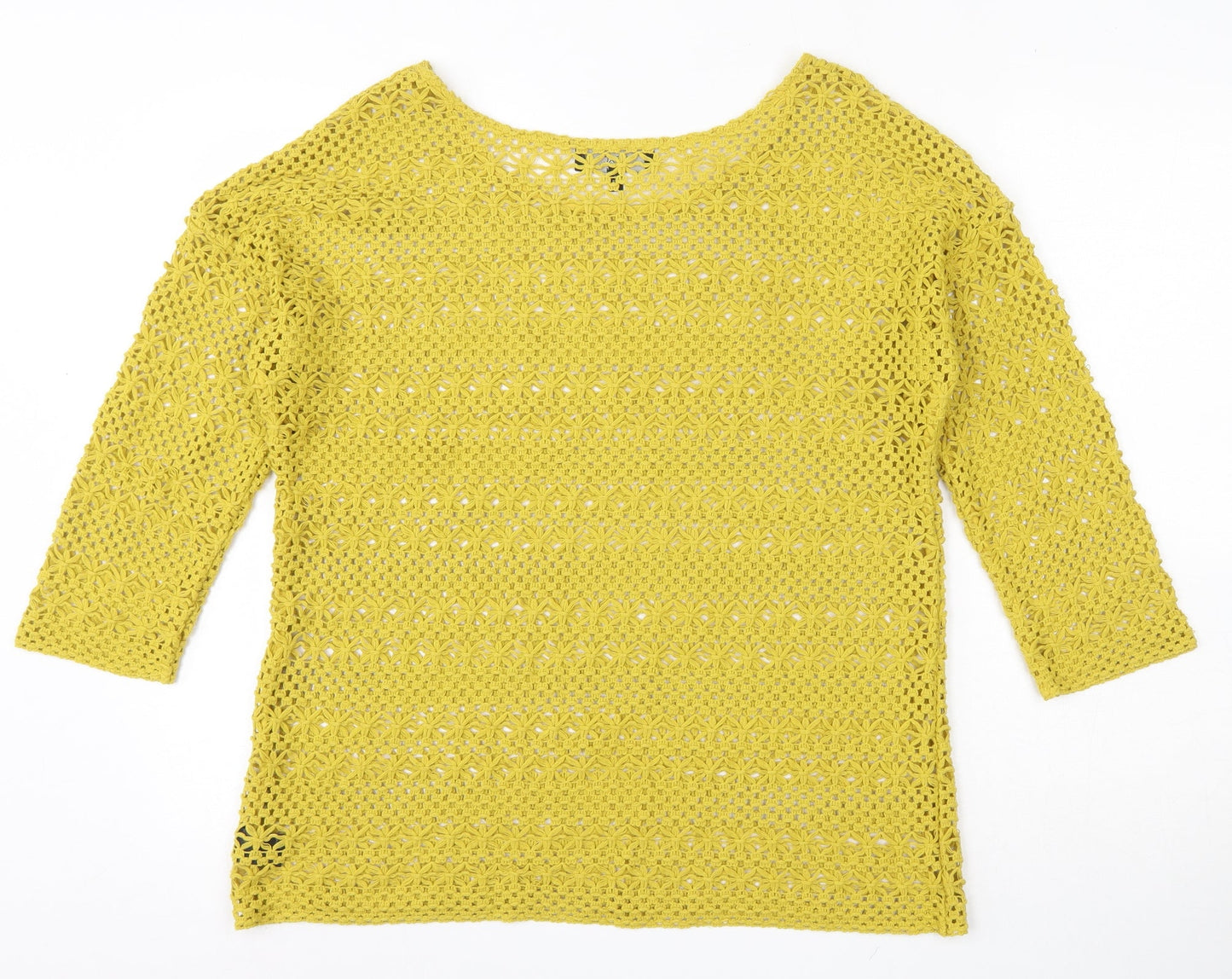 NEXT Womens Yellow Round Neck  Polyester Shrug Jumper Size 12