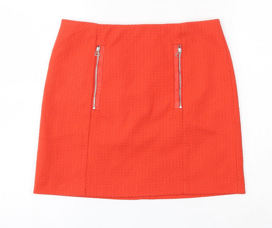 TU Womens Orange  Polyester Mini  Size 10   Zip