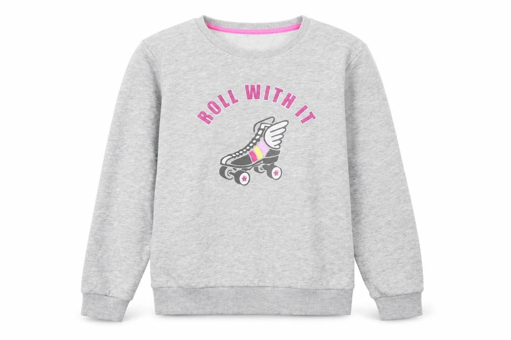 Very Girls Grey  Polyester Pullover Sweatshirt Size 12 Years