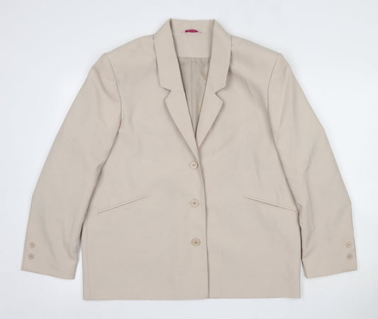 Amalina Womens Beige  100% Polyester Jacket Suit Jacket Size 16