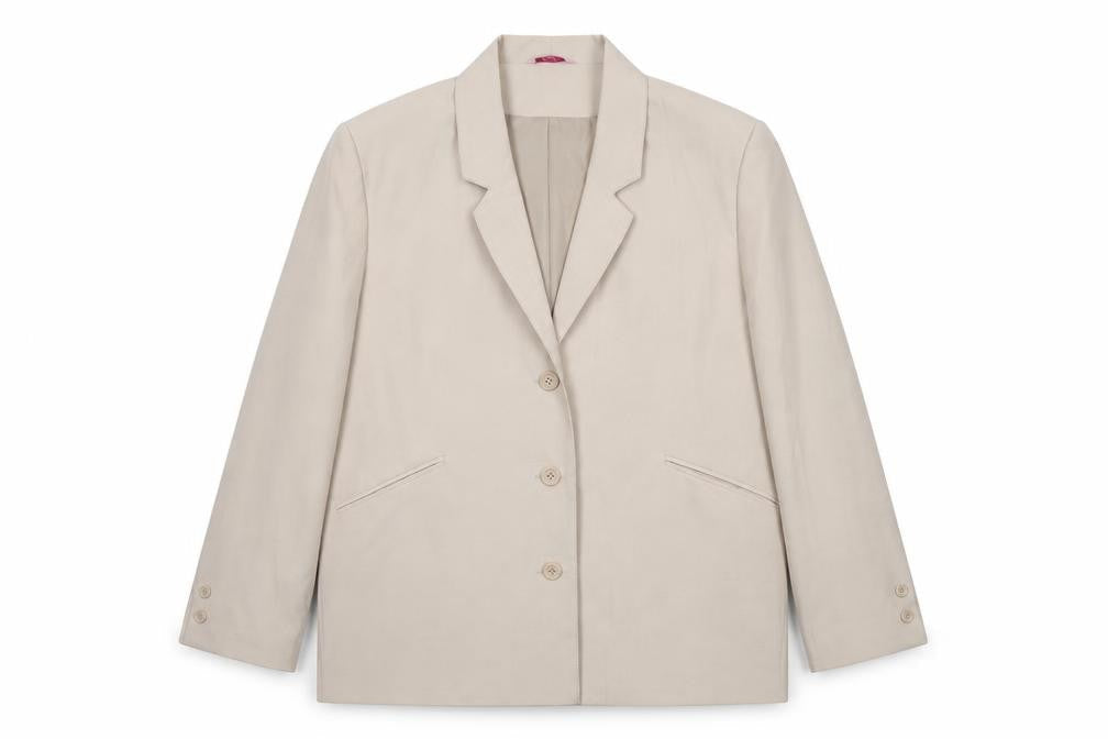 Amalina Womens Beige  100% Polyester Jacket Suit Jacket Size 16