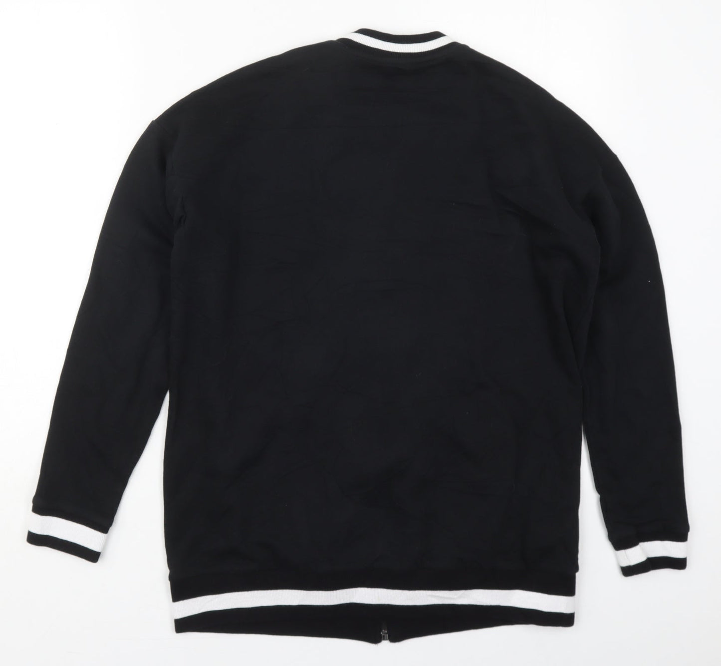 ASOS Womens Black  Cotton Full Zip Sweatshirt Size 10  Zip