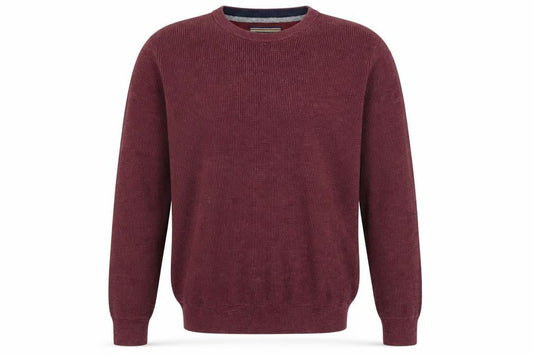 CASAMODA Mens Purple Round Neck  Cotton Pullover Jumper Size M