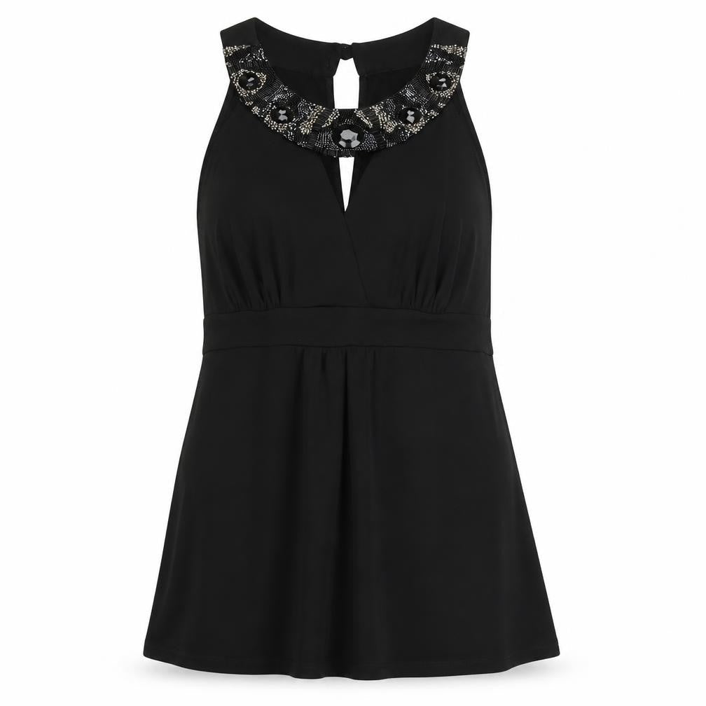 Debenhams Womens Black  Polyester A-Line  Size 14  Round Neck