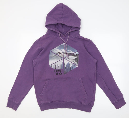 hawaii Womens Purple  Cotton Pullover Hoodie Size S  Pullover