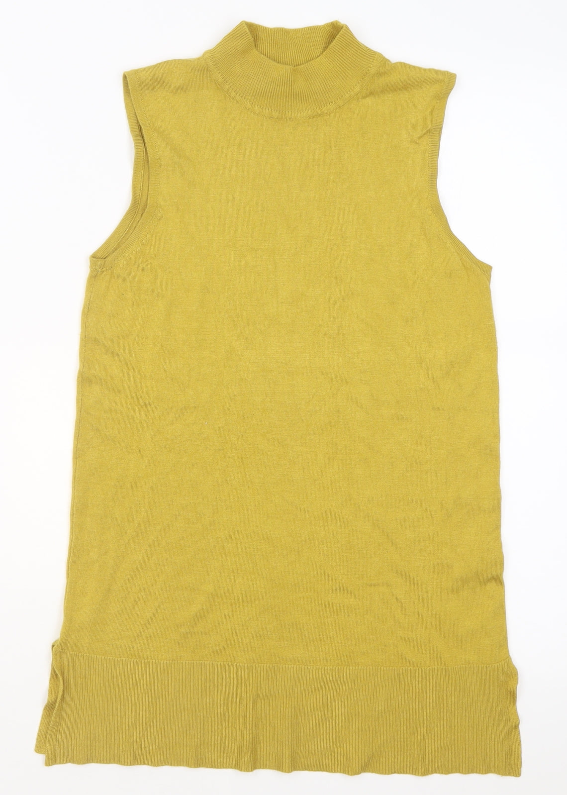 F&F Womens Yellow  Viscose Basic Tank Size 8 High Neck