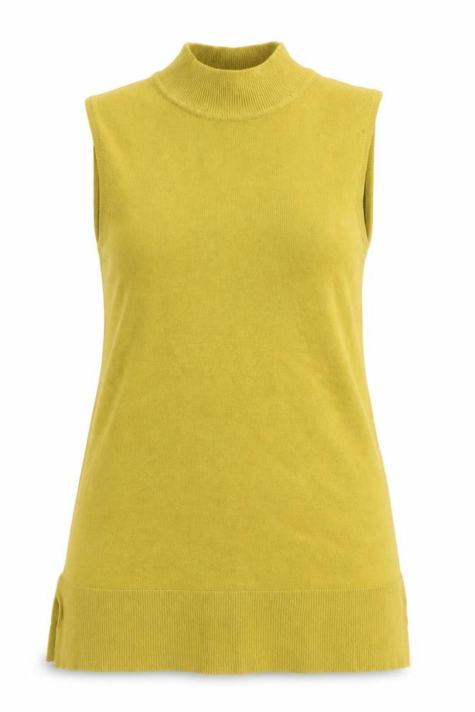 F&F Womens Yellow  Viscose Basic Tank Size 8 High Neck