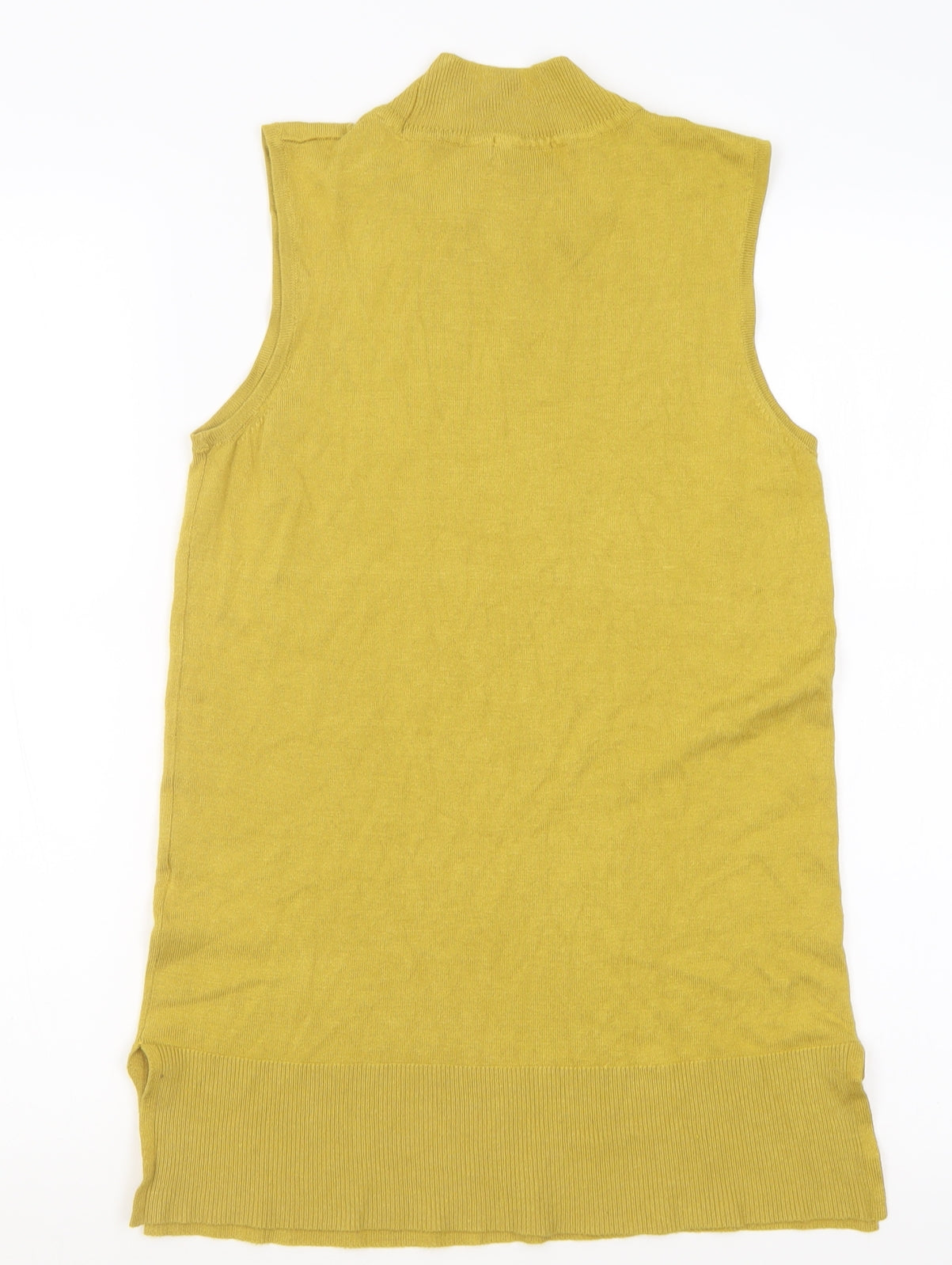 F&F Womens Yellow  Viscose Basic Tank Size 8 High Neck