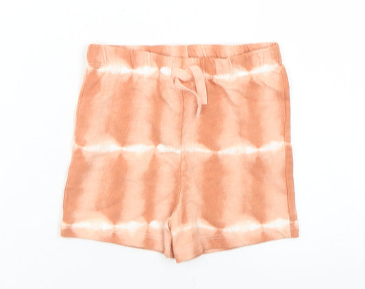 Primark Girls Orange Tie Dye Cotton Cropped Leggings Size 12-18 Months