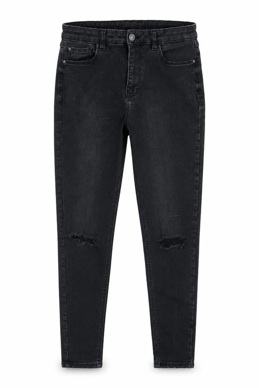 Denim Co Womens Black  Cotton Skinny Jeans Size 12 L26 in Regular Button
