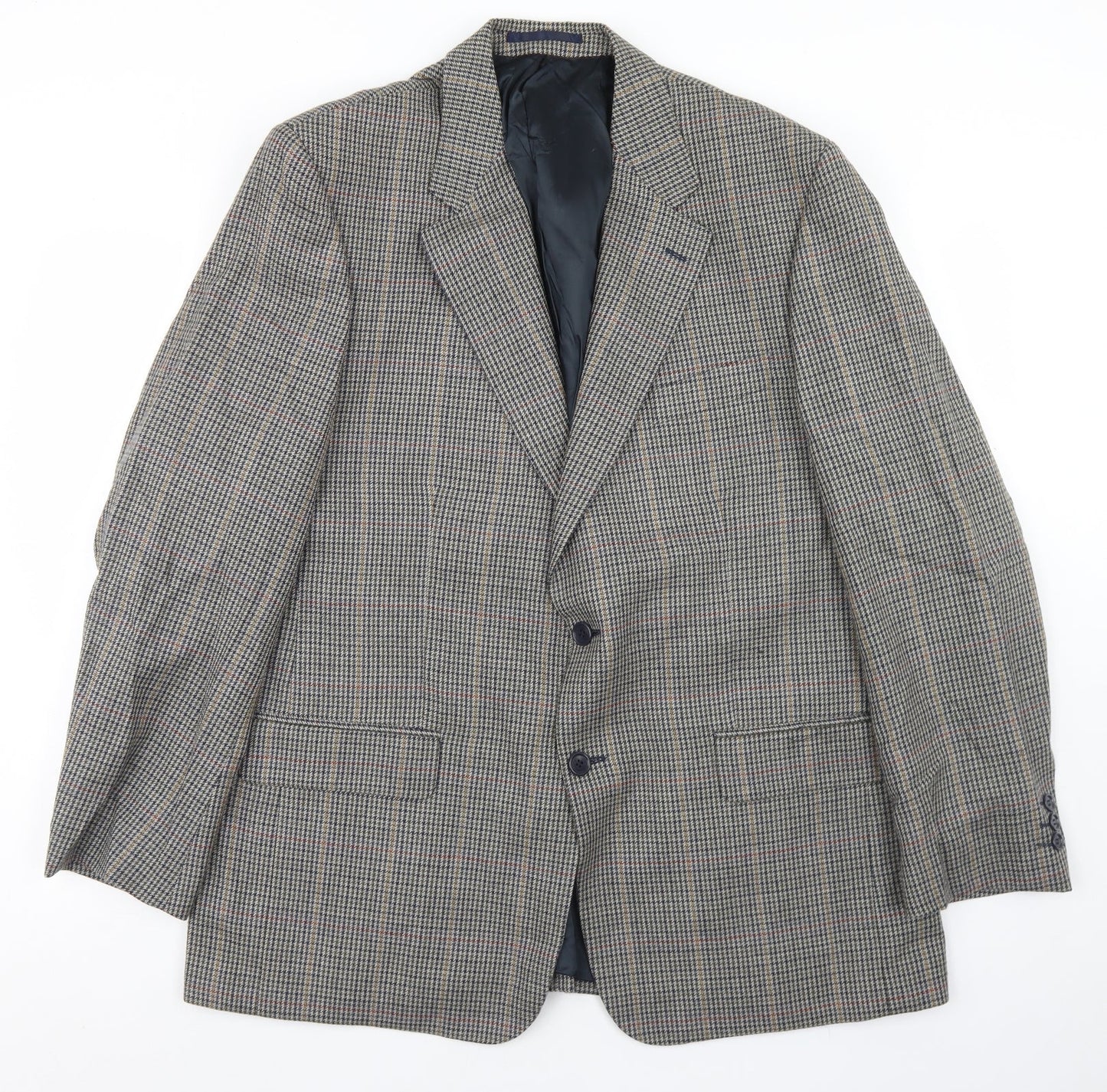 West Brook Mens Beige Houndstooth Wool Jacket Blazer Size 44