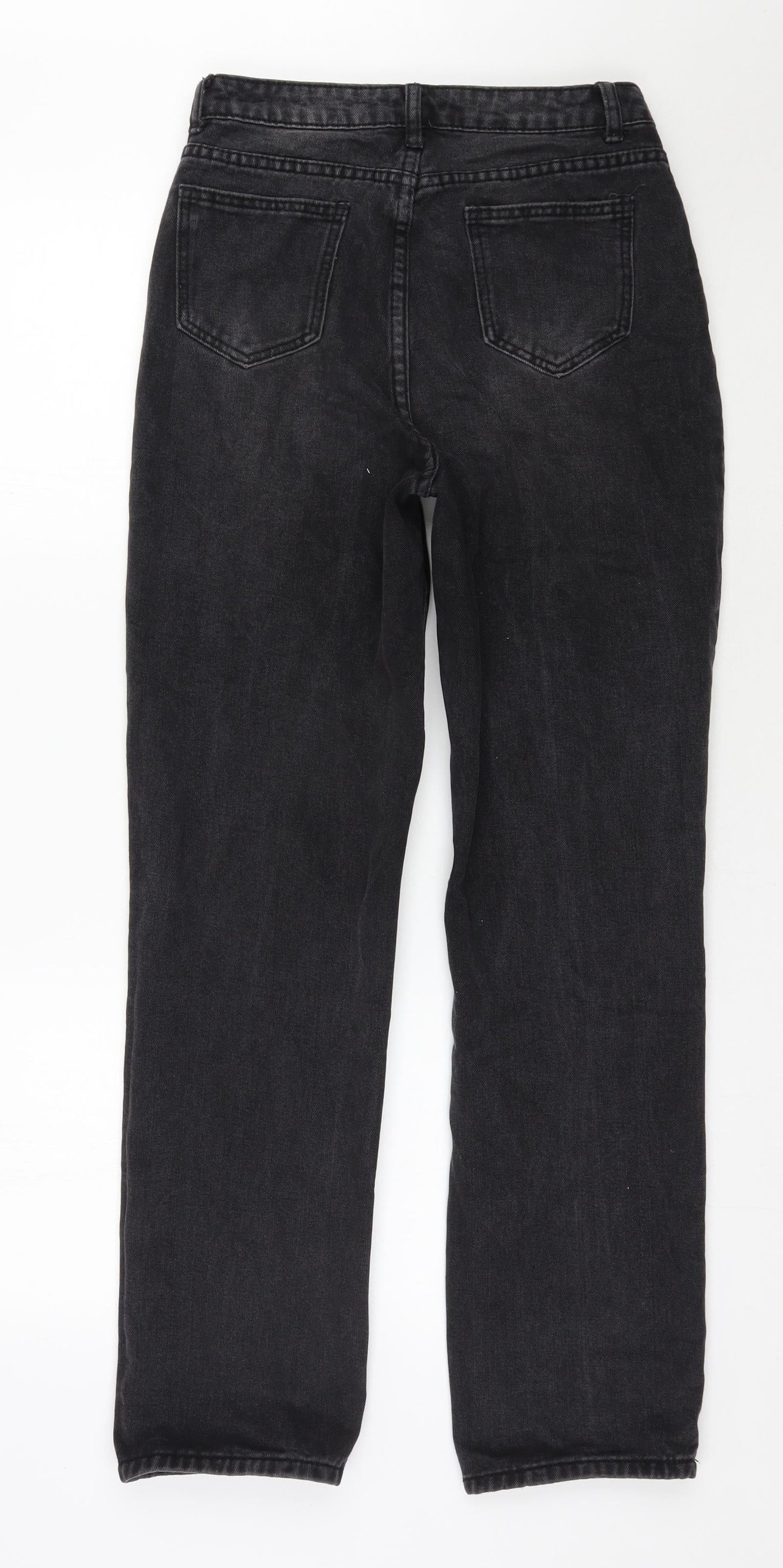 SheIn Womens Black  Cotton Mom Jeans Size S L30 in Regular Zip