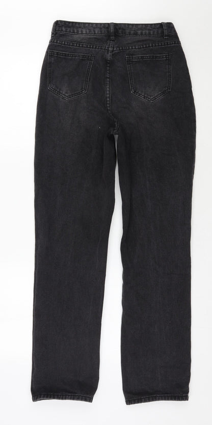 SHEIN Womens Black  Cotton Mom Jeans Size S L30 in Regular Zip